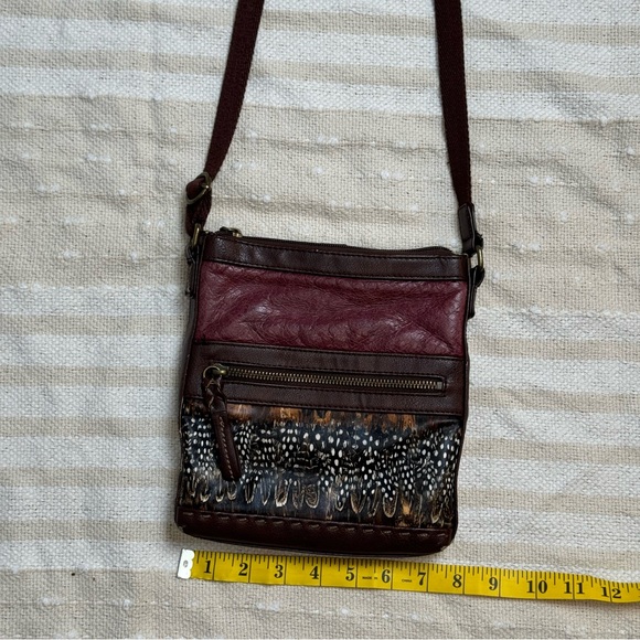 The Sak small leather burgundy & feather boho crossbody purse - Picture 14 of 15